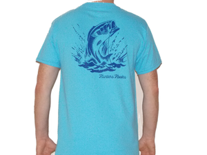 Men's Aquatic Blue Fishback Short Sleeve T-Shirt