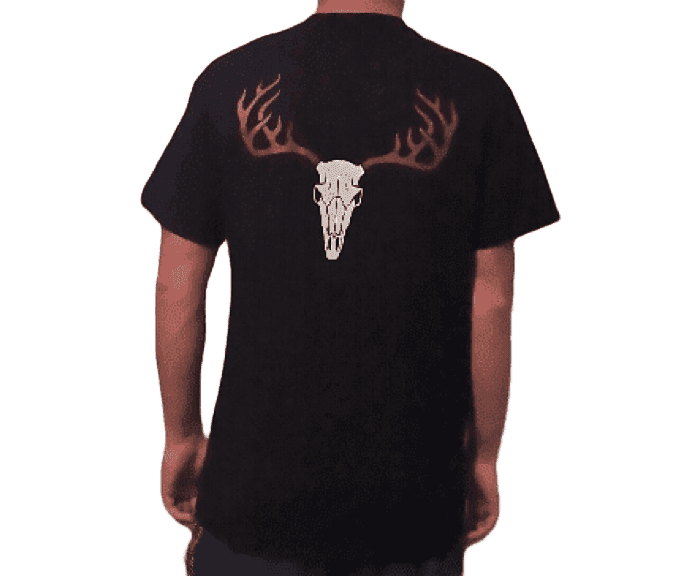 Men's Black Deer Skull Short Sleeve T-Shirt