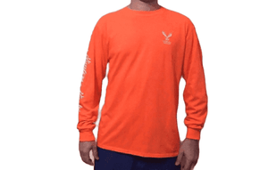 Men's Orange Deer Skull Long Sleeve T-Shirt