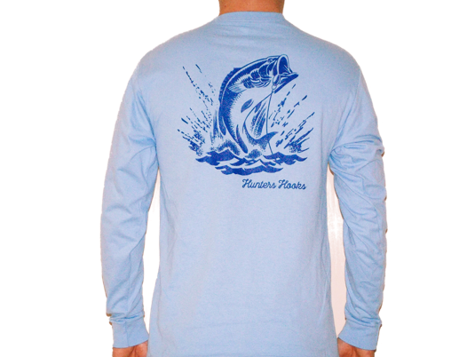 Men's Light Blue Fishback Long Sleeve T-Shirt